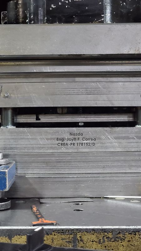 The die mounted in the press