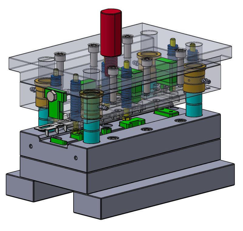 3D assembly of a progressive die designed by VoidStar Design