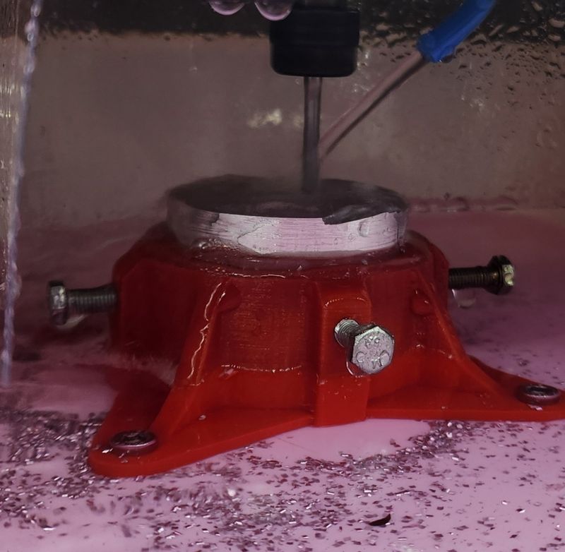 CNC work-holding fixture in use